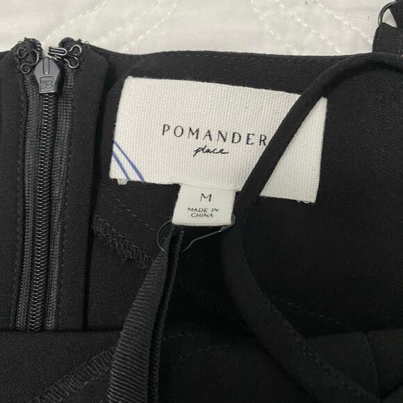 Tuckernuck Pomander Place Black Maribe Dress Midi Size Medium Asymmetrical - Picture 3 of 12